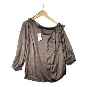 New Banana Republic Long Sleeve‎ Blouse size Medium Brown